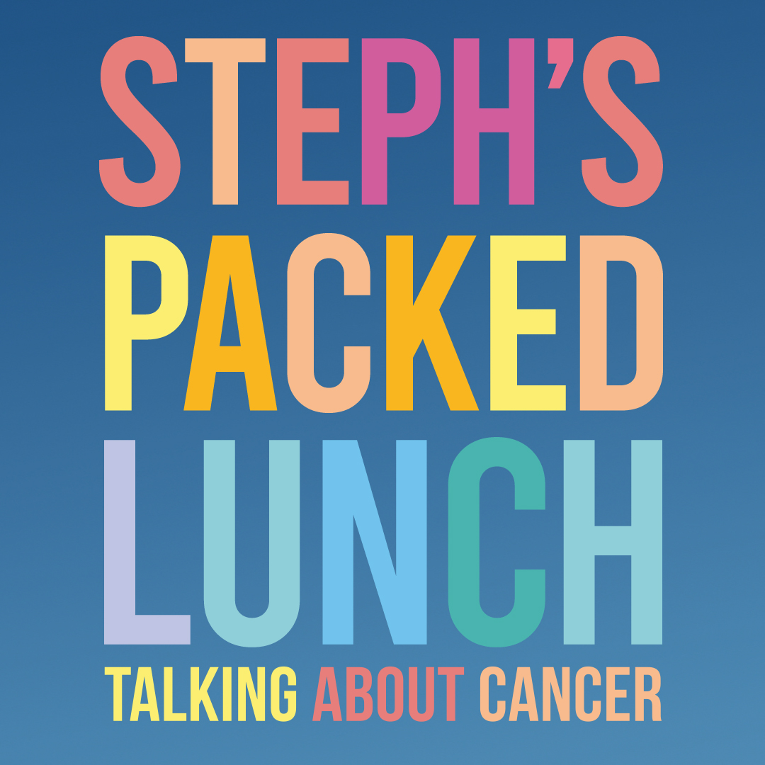 Steph's packed lunch. Talking abour cancer