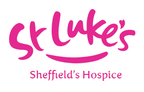 St Luke's Hospice Logo, pink writing on a white background