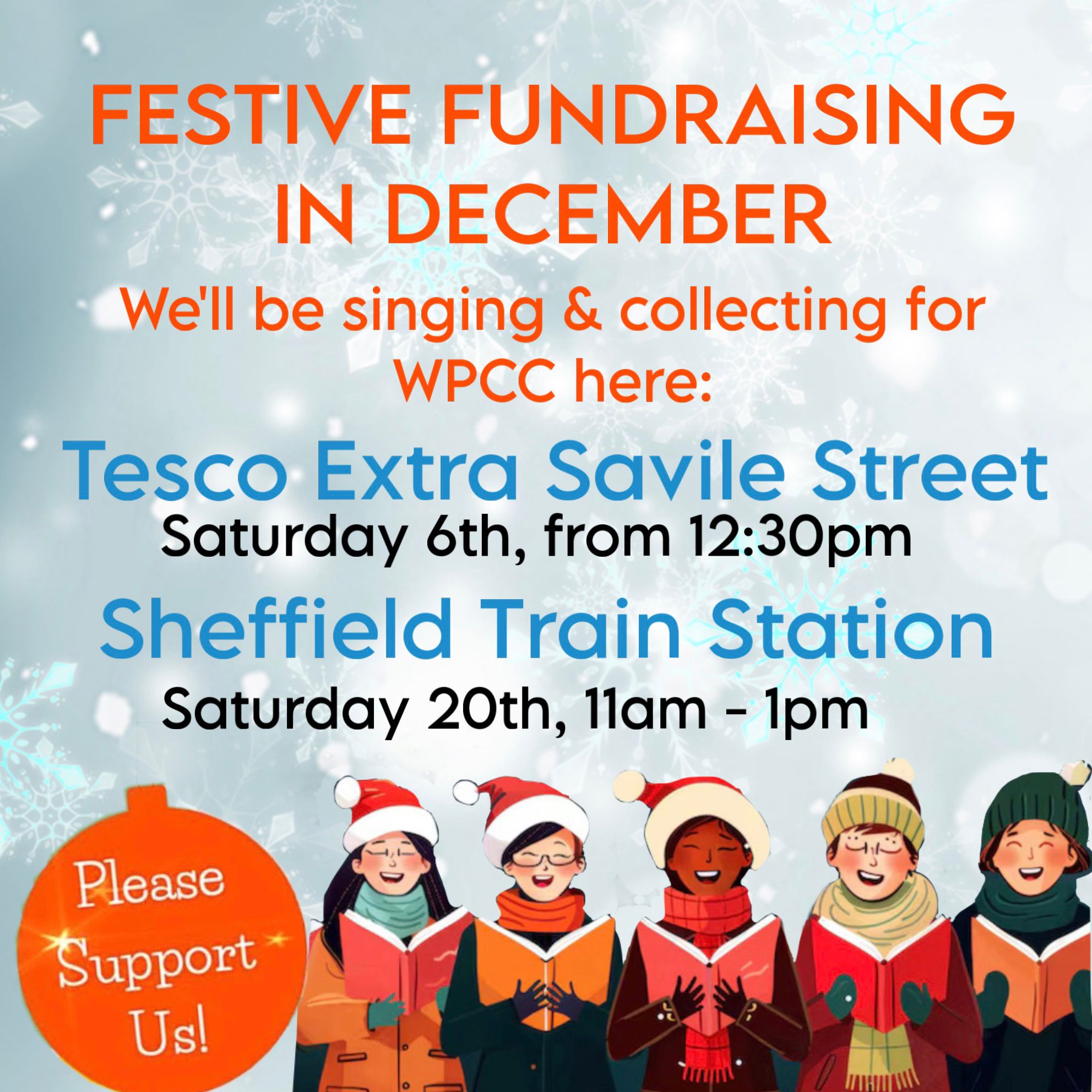 Festive fundraising in December with Sheffield Cancer Choir, raising money for Weston Park Cancer Charity